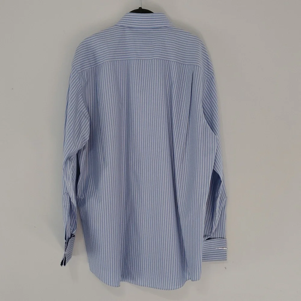 Nautica Dress Shirt Size 16 1/2 34/35. No Iron Cotton Office Professional Blue